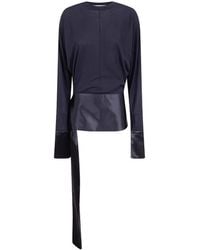 DARKPARK - Bluse Mit Satinbesatz - Lyst