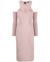 Pinko - Panelled Knit Midi Dress - Lyst