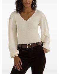 Ralph Lauren - パフスリーブ Vネック トップ - Lyst