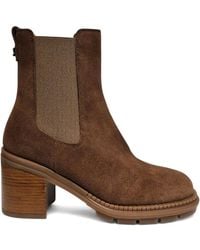 Casadei - 80Mm Suede Chelsea Boots - Lyst