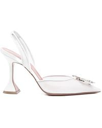 AMINA MUADDI - Begum Mesh Sling 95 Mesh Pumps With Starbust Embellished Brooch - Lyst