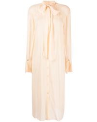 Patrizia Pepe - Semi-Sheer Buttoned Shirt Dress - Lyst