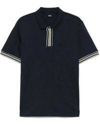 BOSS - Contrast-Piping Cotton Polo Shirt - Lyst