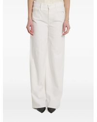 Mother - The Rerun Zip Sneak Cotton Jeans - Lyst