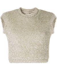 Bambah - Metallic Knitted Crop Top - Lyst