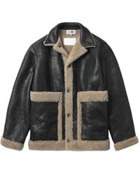 MM6 by Maison Margiela - Lambskin Shearling-Panel Jacket - Lyst