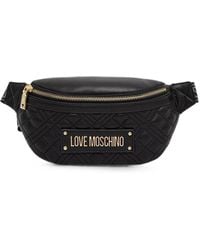 Love Moschino - Sac Banane Matelassé À Plaque Logo - Lyst