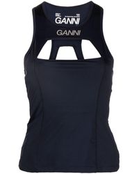 Ganni - Active Logo-print Tank Top - Lyst