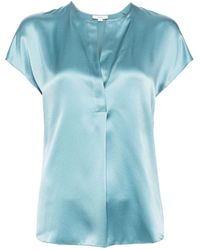 Vince - Silk Cap-Sleeve Blouse - Lyst