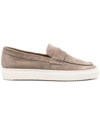 Doucal's - Suede Penny Loafers - Lyst