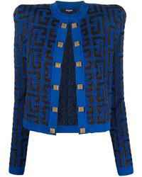 Balmain - Monogram Knit Jacket - Lyst