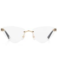 Cartier - Cat-Eye-Brille Im Metallic-Look - Lyst