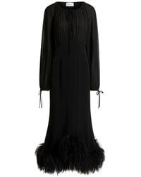 16Arlington - Davis Feather-trim Midi Dress - Lyst