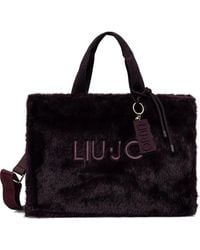 Liu Jo - Handtasche Aus Faux Fur Mit Logo-Stickerei - Lyst