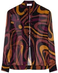 PUCCI - Marmo-Print Creponne Shirt - Lyst