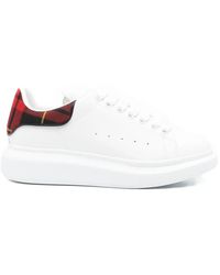 McQueen - Oversized Tartan-Detail Lace-Up Sneakers - Lyst