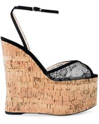 Andrea Wazen - 150Mm Bardot Wedge Sandals - Lyst