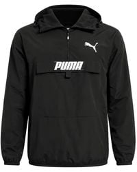 PUMA - Logo-Print Half-Zip Jacket - Lyst