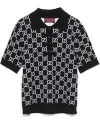Gucci - Wendbares Poloshirt Aus Gg Wolljacquard, Grösse - Lyst
