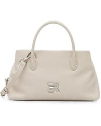 ERMANNO FIRENZE - Logo-Plaque Pebbled-Leather Tote Bag - Lyst