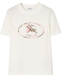 Burberry - Check Knight Stamp Coton T-Shirt - Lyst