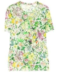 JNBY - Floral-Print Mesh T-Shirt - Lyst