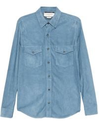 Jacob Cohen - Suede Button-Up Overshirt - Lyst