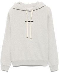 Jil Sander - Felpa Con Cappuccio E Logo - Lyst
