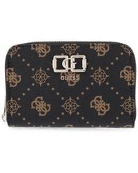 Guess - Emelie Logo-Print Zip-Around Wallet - Lyst