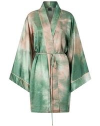 Pinko - Gradient Satin Kimono With Belt - Lyst