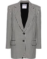 Moschino - Gingham-check Single-breasted Blazer - Lyst