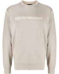Emporio Armani - Logo-print Long-sleeve Sweatshirt - Lyst