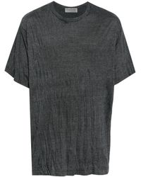 Yohji Yamamoto - Crinkled-effect Cotton-blend T-shirt - Lyst