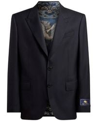 Etro - Single-Breasted Wool-Blend Flannel Jacket - Lyst
