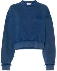 Miu Miu - Sweatshirt Mit Logo-Patches - Lyst
