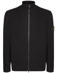 Stone Island - Logo-Patch Zip-Up Wool Sweater - Lyst
