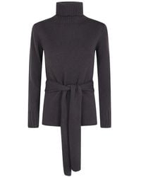 Pierantoniogaspari - Roll-Neck Belted Sweater - Lyst