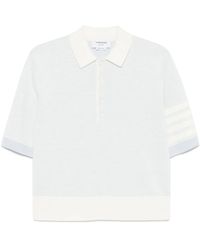Thom Browne - Textured Stripe Stitch 4-Bar Relaxed Fit Polo Shirt - Lyst