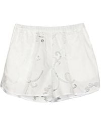 Semicouture - Broderie-Anglaise Poplin Shorts - Lyst