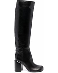Jil Sander - Knee-Length High-Heel Leather Boots - Lyst