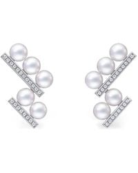Tasaki - Balance Step Neo Pearl And Diamond Earrings - Lyst