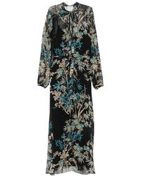 forte_forte - Floral-Print Tie-Neck Dress - Lyst