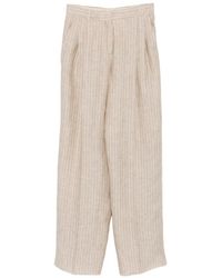 Max Mara - Fonte Pinstripe-Pattern Pleated Trousers - Lyst