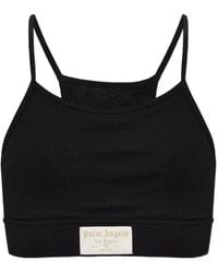 Palm Angels - Ribbed Logo-Patch Bra - Lyst