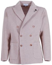 Lardini - Double-Breasted Knit Jacket - Lyst