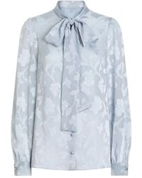 Dolce & Gabbana - Seidenbluse mit Blumen-Print - Lyst