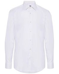 BOSS - Classic-collar Cotton-blend Shirt - Lyst