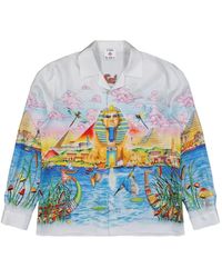 CASABLANCA - Egypt As It Was Cuban-Collar Shirt - Lyst