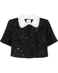 Sandro - Cropped Jack Verfraaid Met Pailletten - Lyst