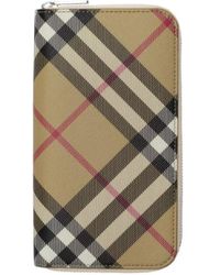 Burberry - Check Zip Wallet - Lyst